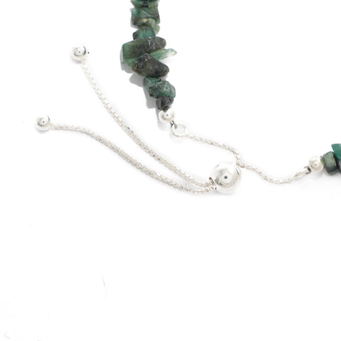 natural emerald rough shape bolo bracelet