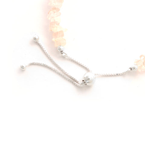 natural rose-quartz rough shape bolo bracelet