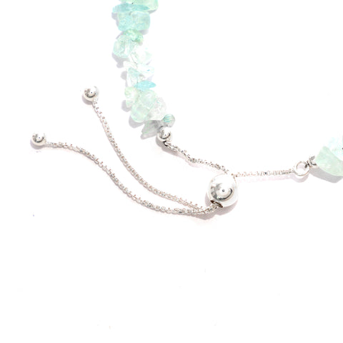 natural aquamarine rough shape bolo bracelet