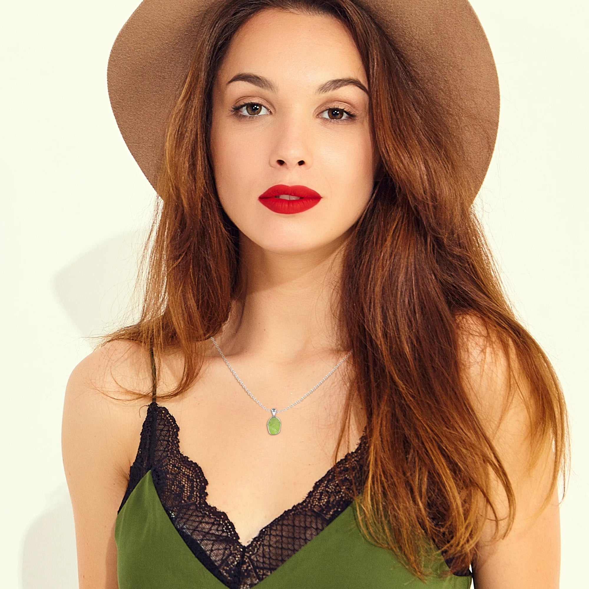 natural peridot rough shape pendant necklace