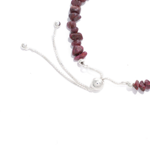 natural ruby rough shape bolo bracelet