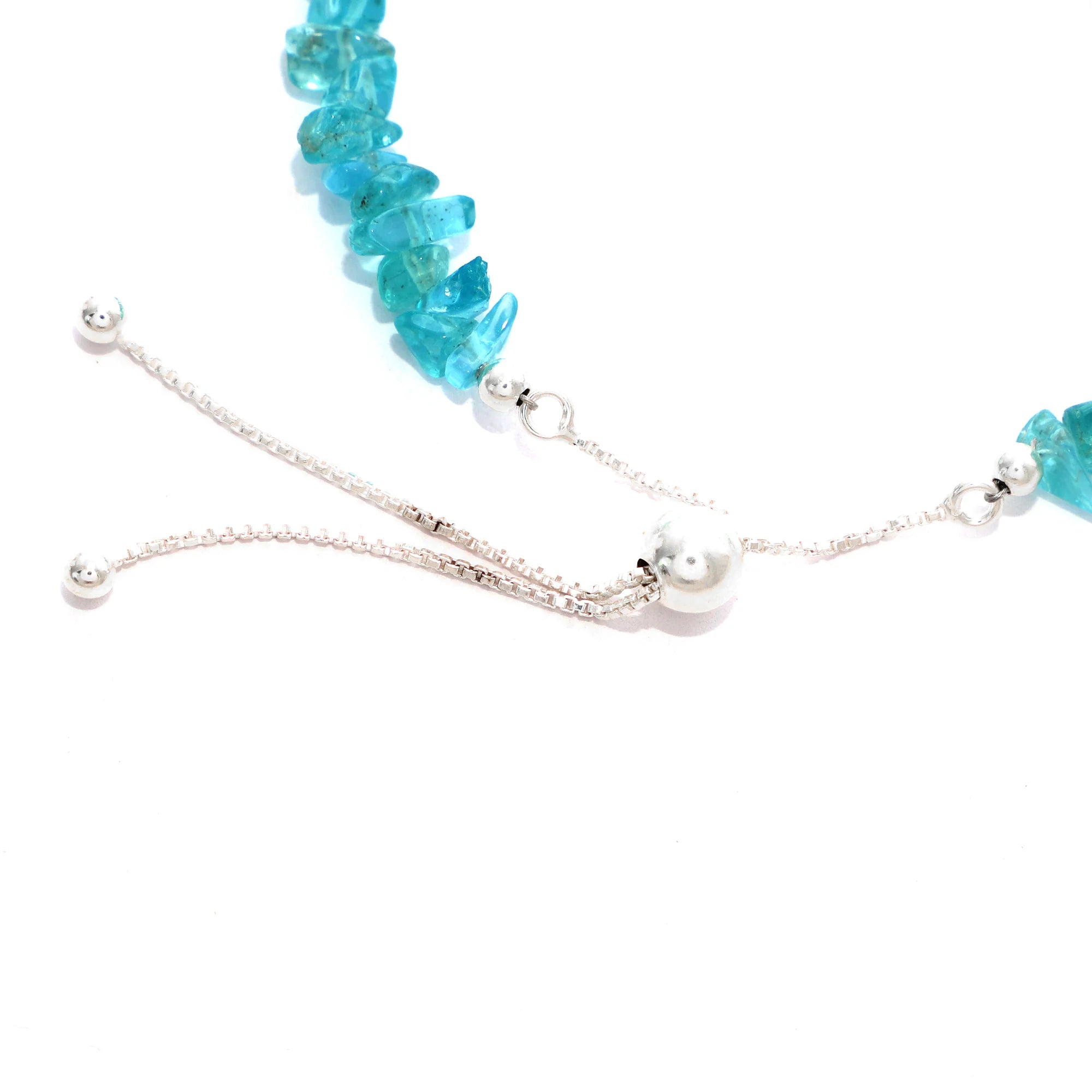 natural paraiba-apatite rough shape bolo bracelet