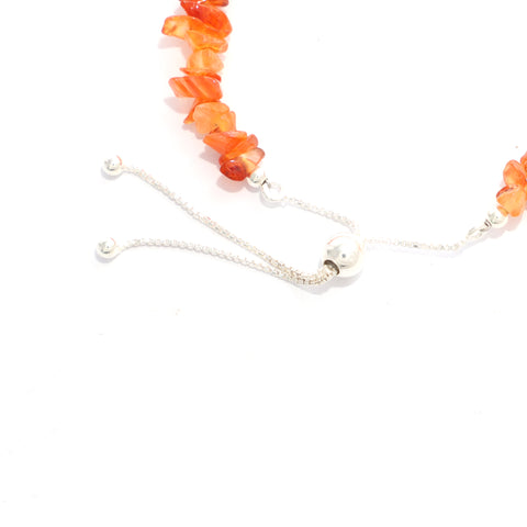 natural carnelian rough shape bolo bracelet