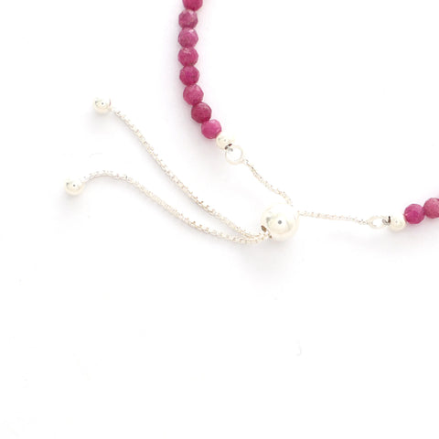 natural ruby round shape bolo bracelet