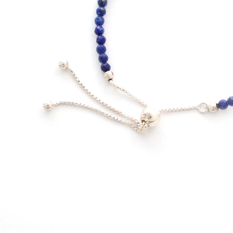 natural lapis-lazuli round shape bolo bracelet