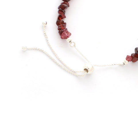 natural red-garnet rough shape bolo bracelet