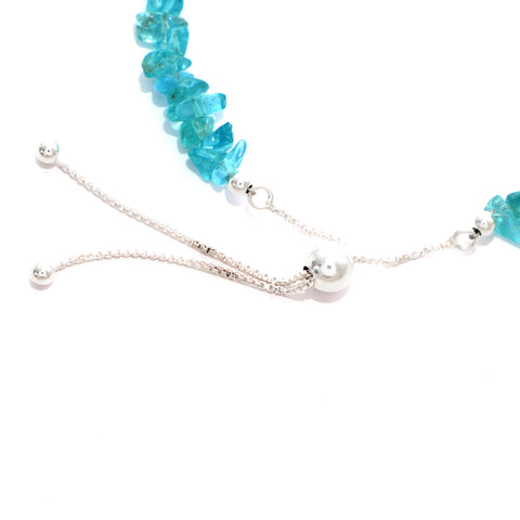 natural paraiba-apatite rough shape bolo bracelet