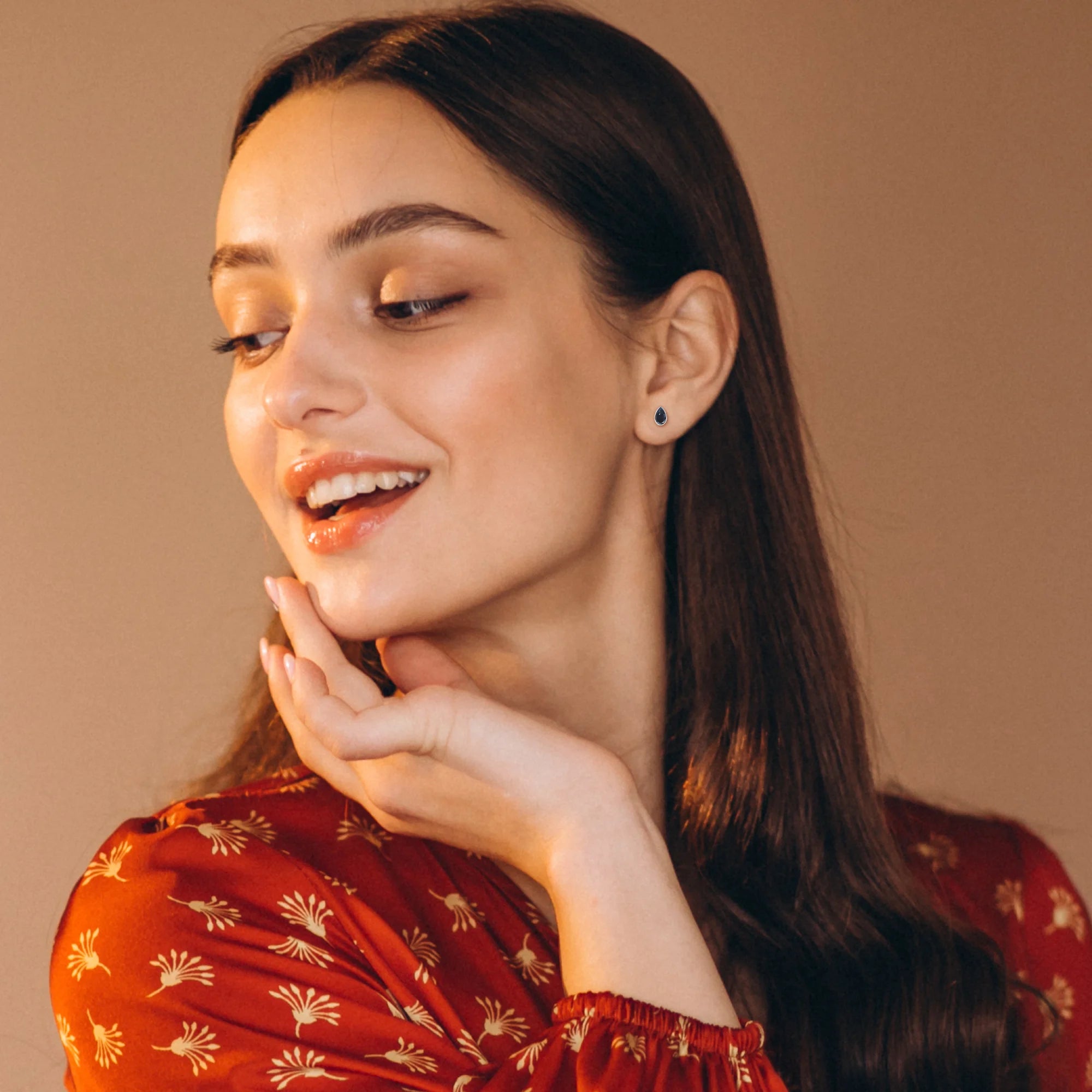 natural pietersite pear shape stud earrings