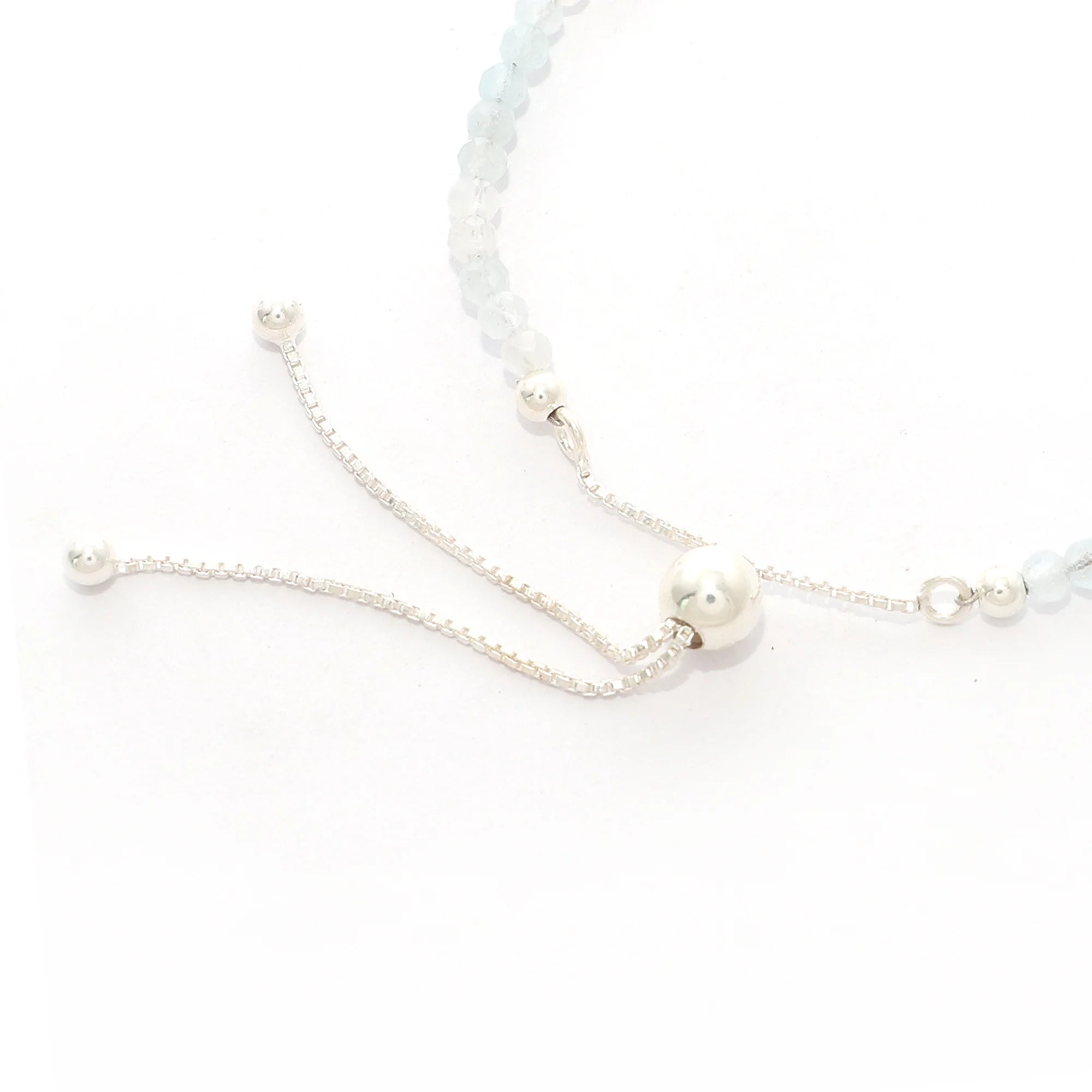 natural aquamarine round shape bolo bracelet