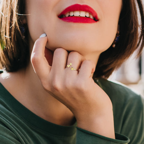 sagittarius zodiac ring with natural citrine gold vermeil