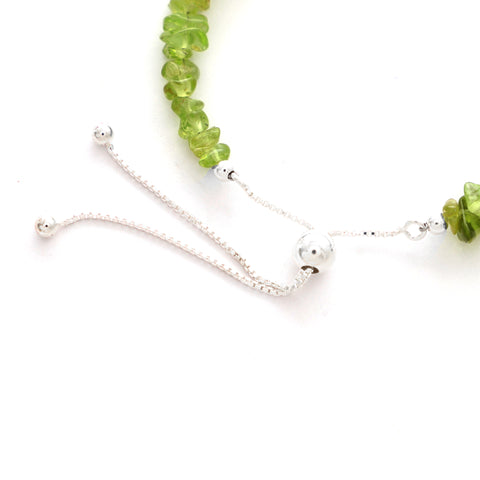 natural peridot rough shape bolo bracelet