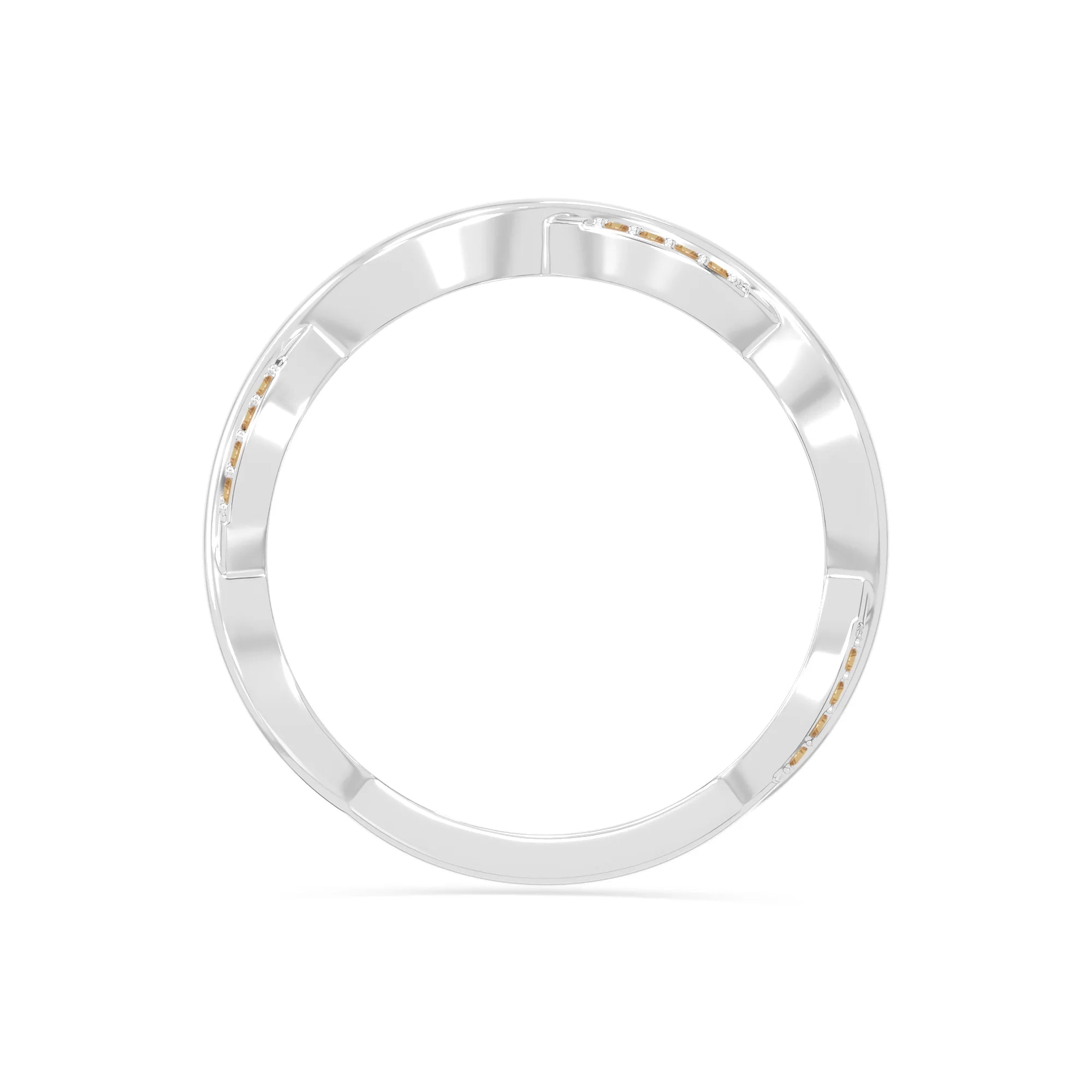 natural citrine twisted wedding band rings in sterling silver 