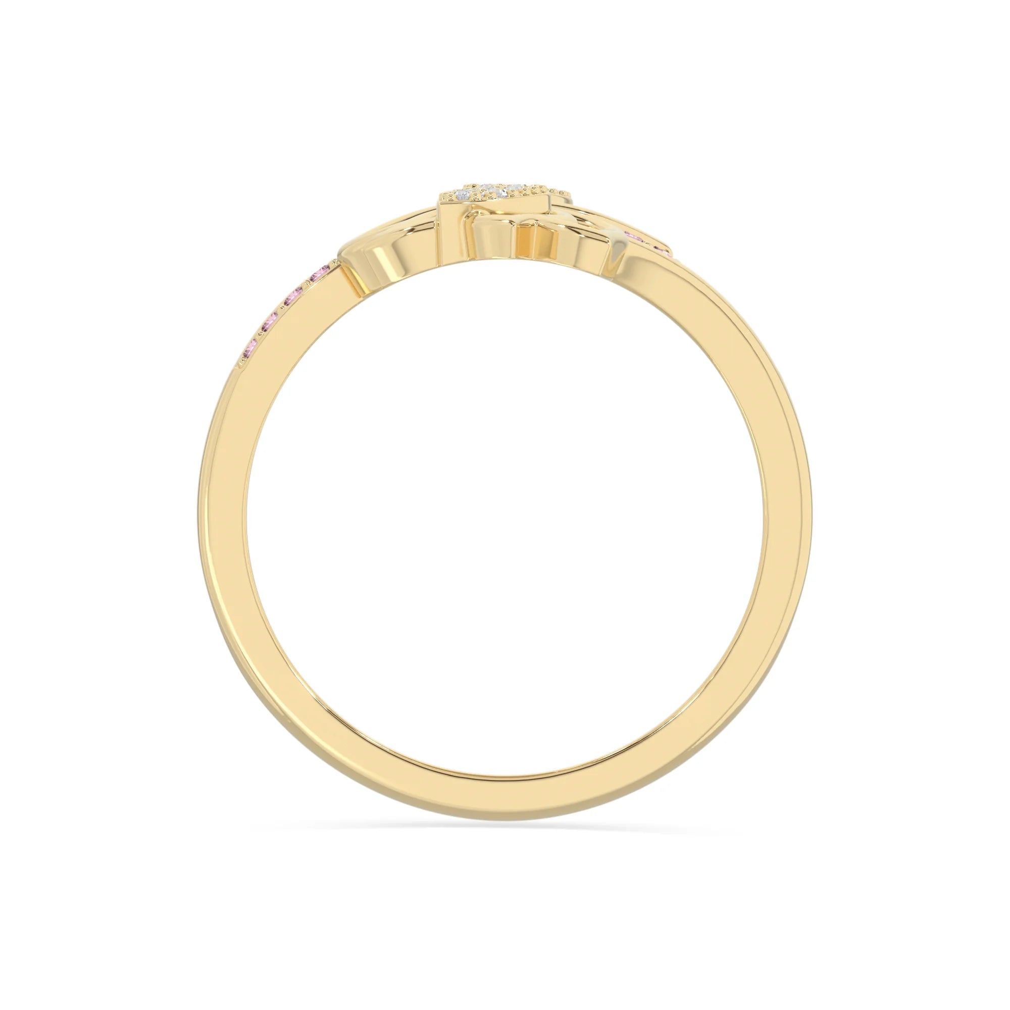 natural pink tourmaline lotus blossom rings in yellow gold vermeil