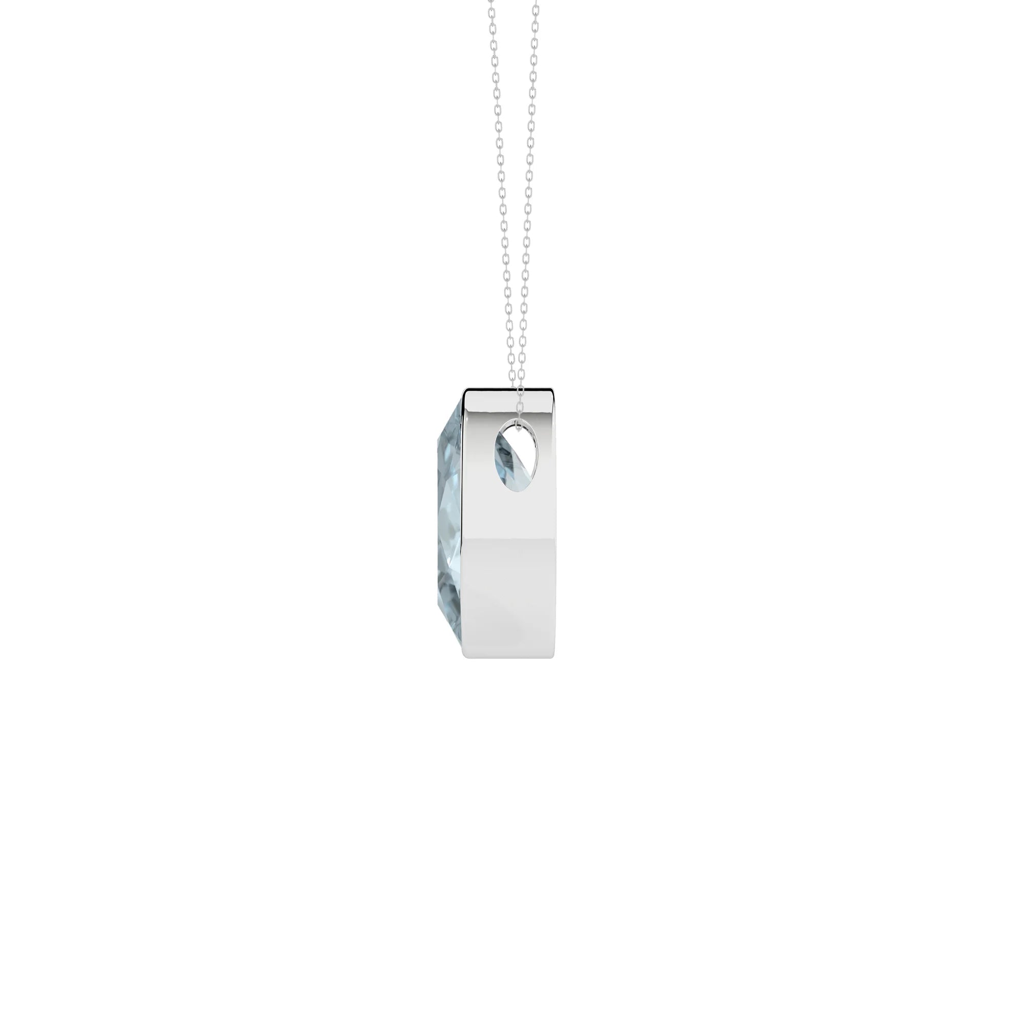 natural aquamarine oval shape pendant necklace