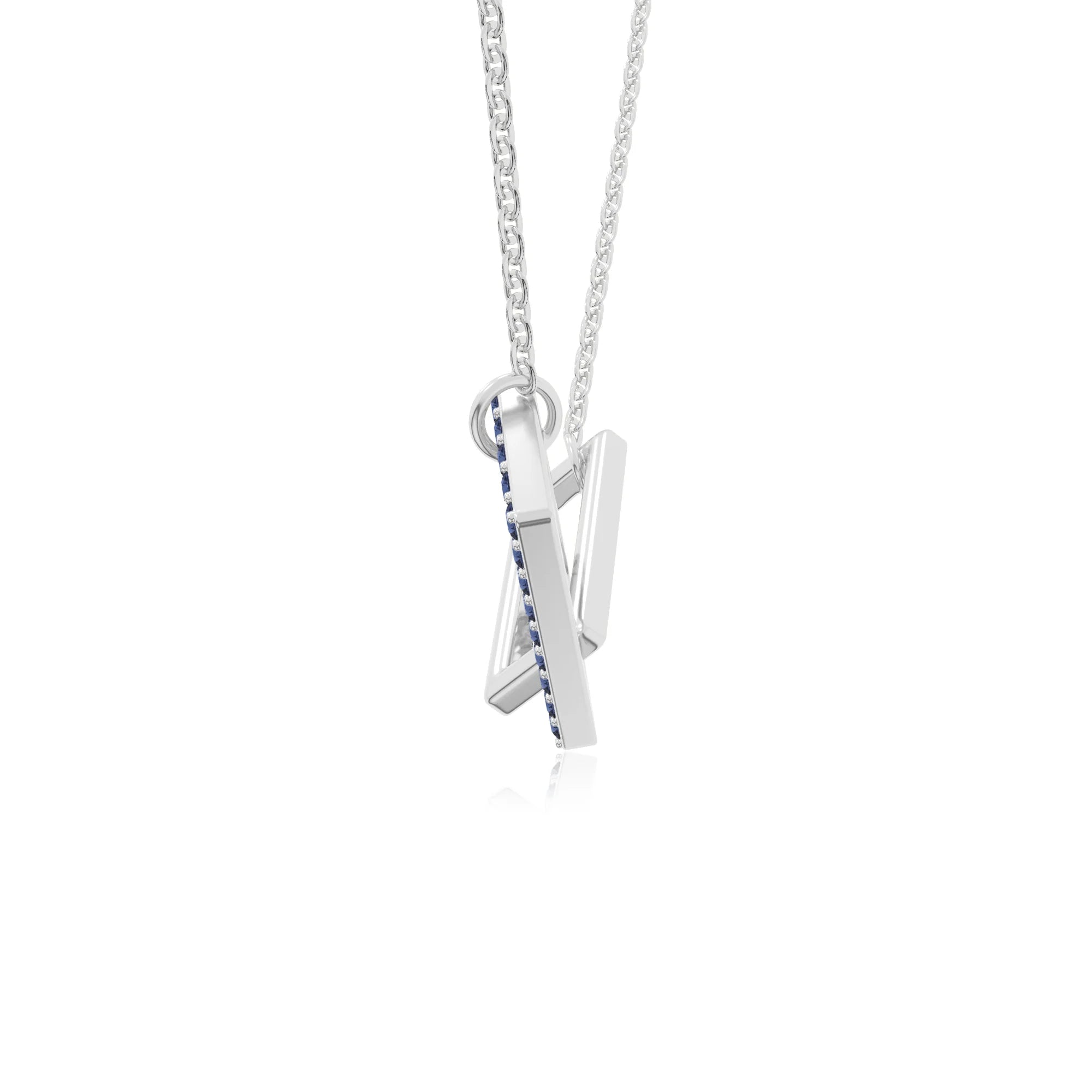 natural blue sapphire interlock necklaces in sterling silver 