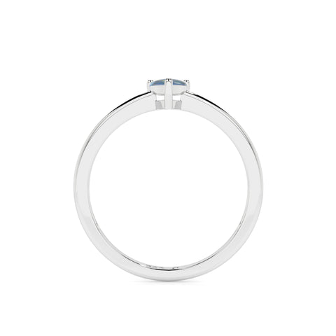 australian opal pear cab stackable prong-set ring