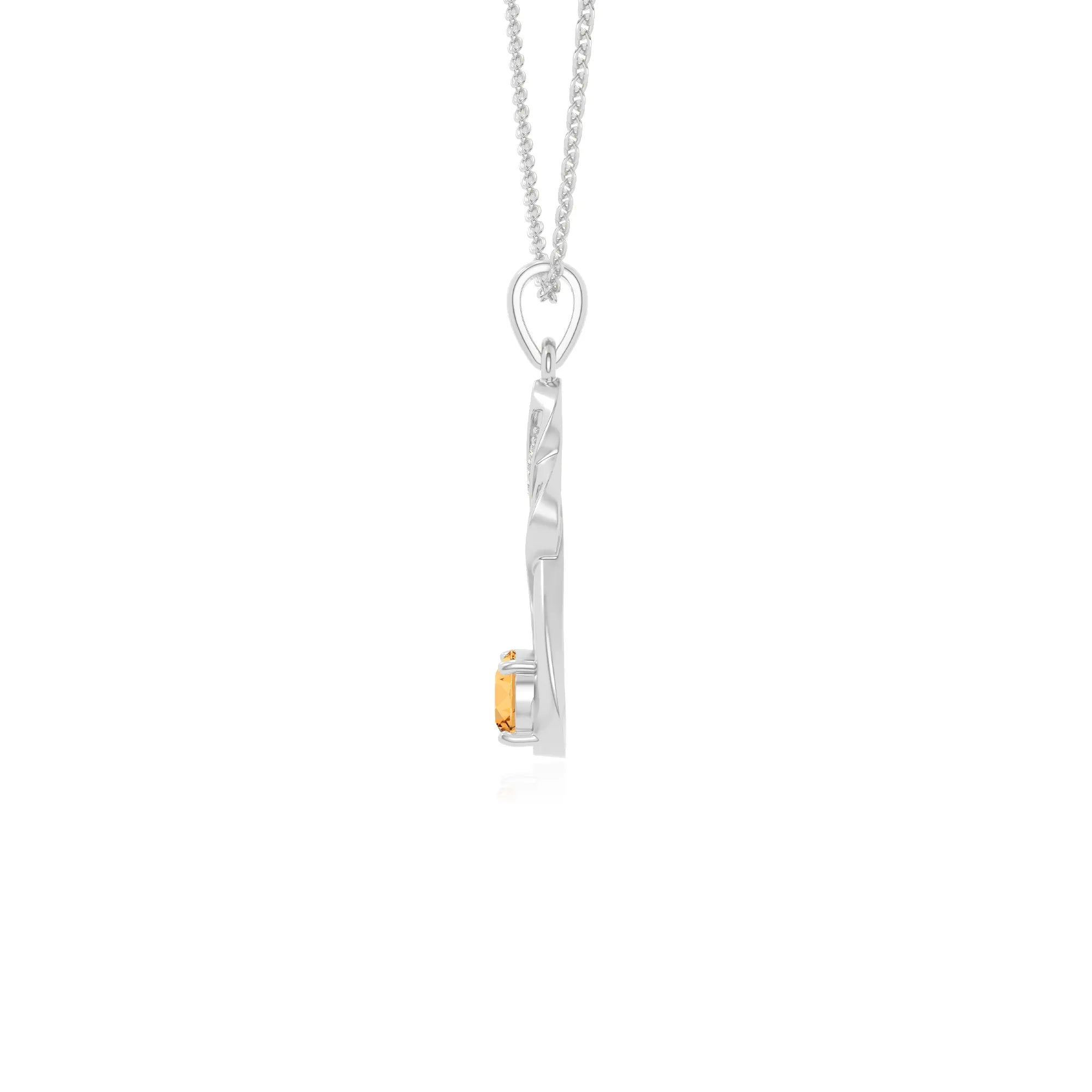 natural citrine infinity necklaces in sterling silver 