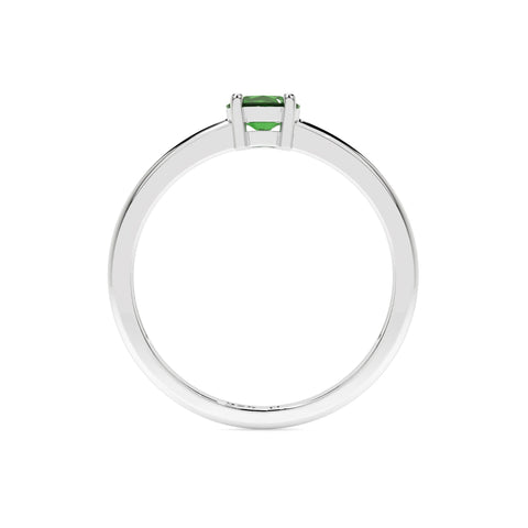 chrome diopside round cut stackable prong-set ring