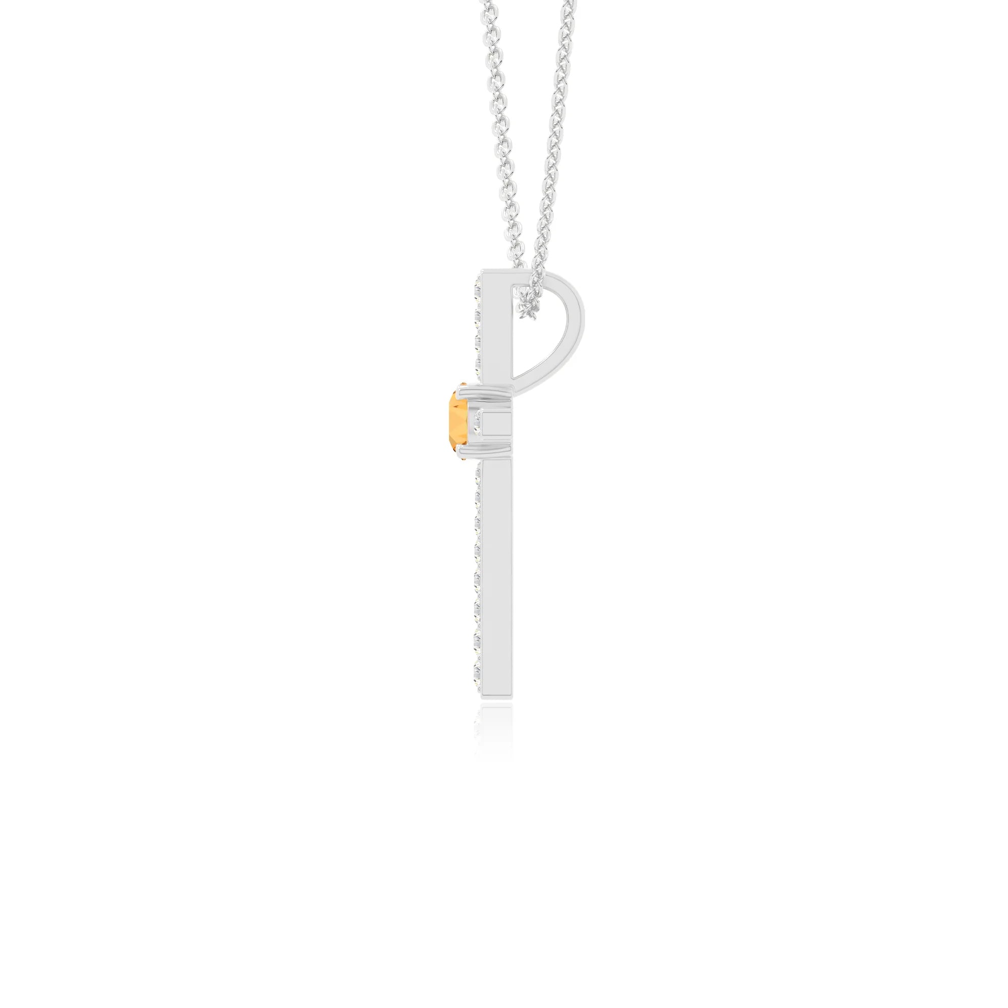 natural citrine cross necklaces in sterling silver 