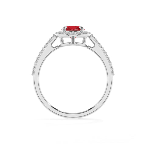 lab-grown ruby oval half eterity halo solitaire engagement ring