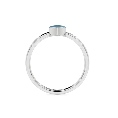 turquoise pear cab stackable bezel-set ring