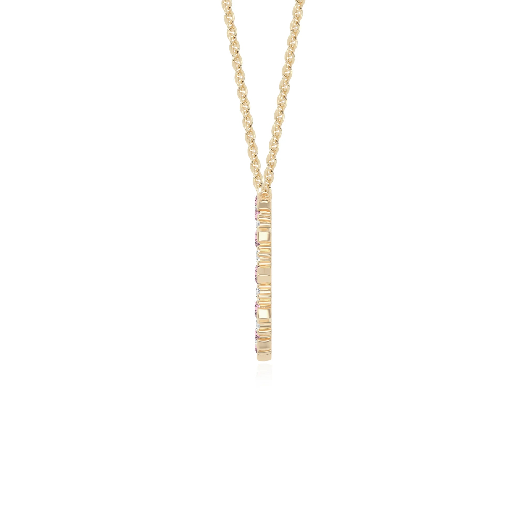 natural pink-tourmaline sun necklaces in yellow gold vermeil 