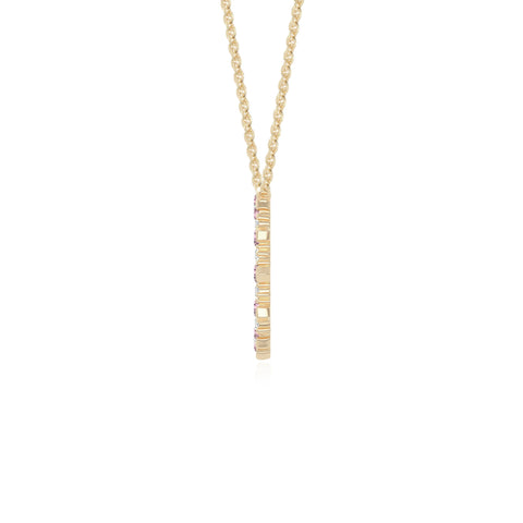natural pink-tourmaline sun necklaces in yellow gold vermeil 