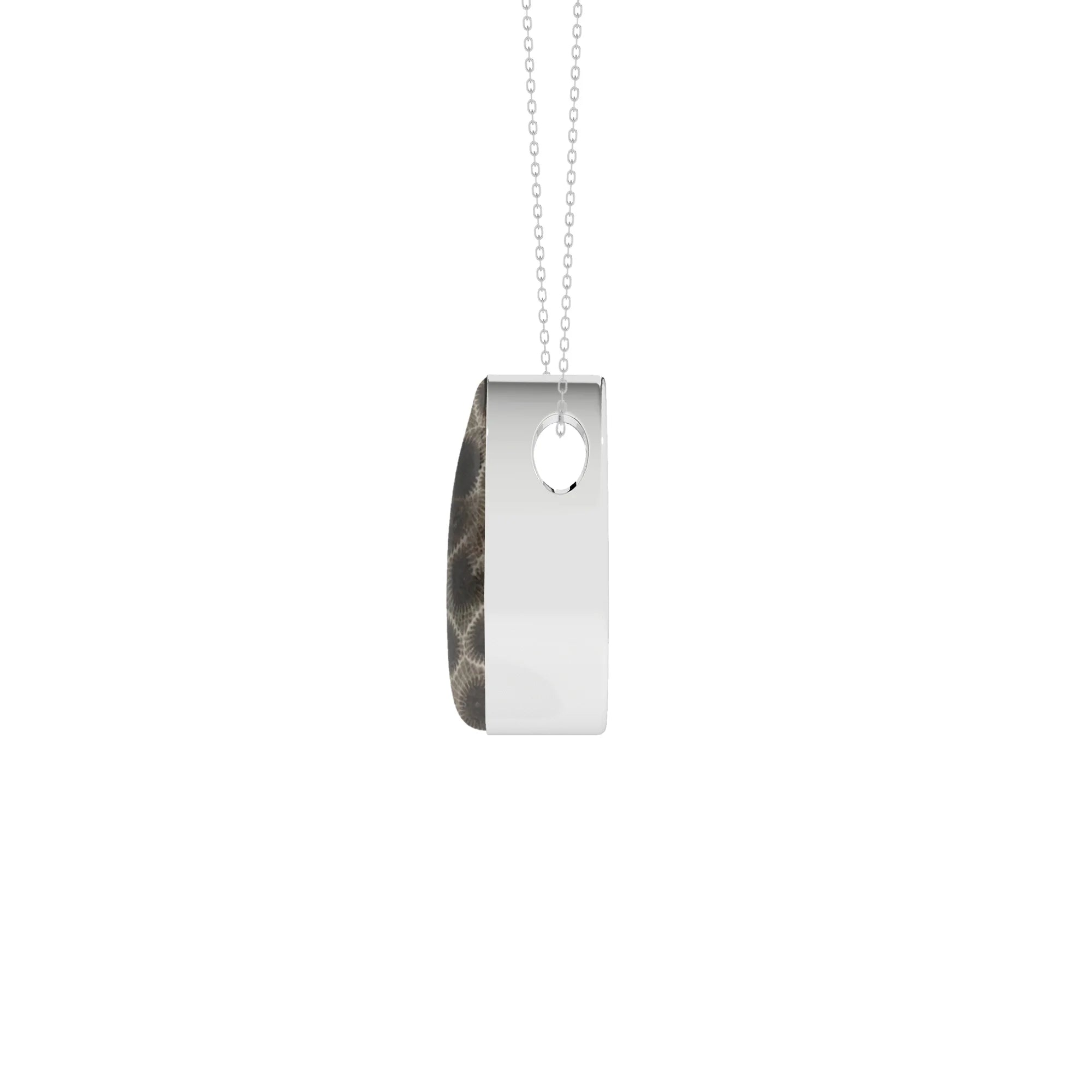 natural petoskey pear shape pendant necklace