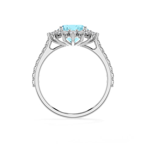 lab grown aquamarine round half eterity halo solitaire engagement ring