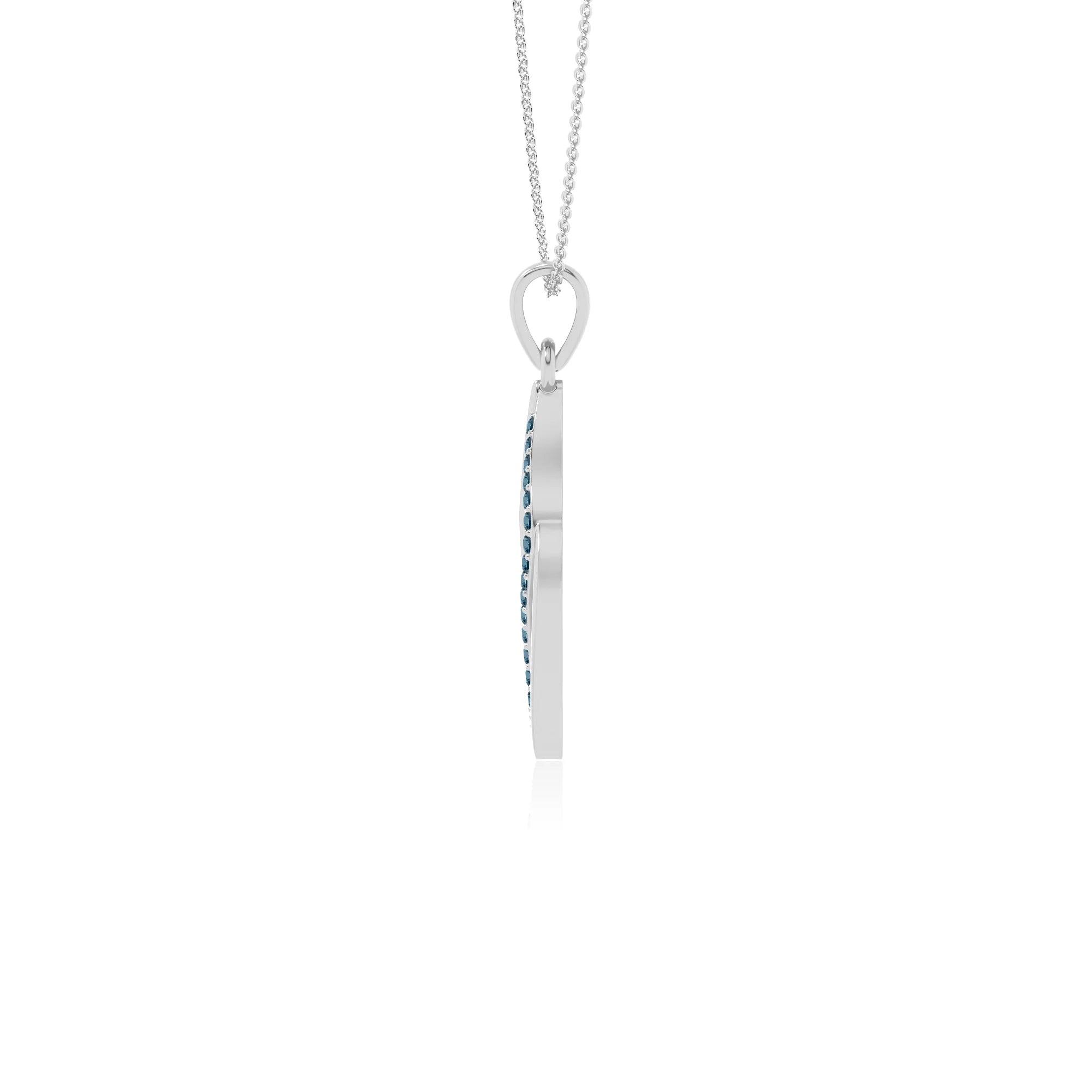 natural london-blue-topaz leaf necklaces in sterling silver 