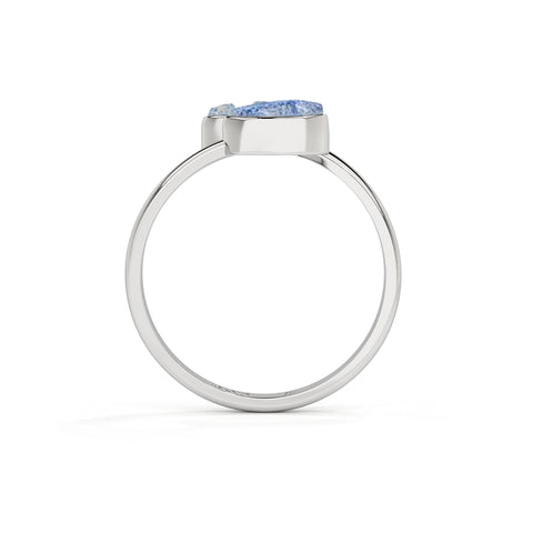 lapis-lazuli rough shape stackable bezel-set ring