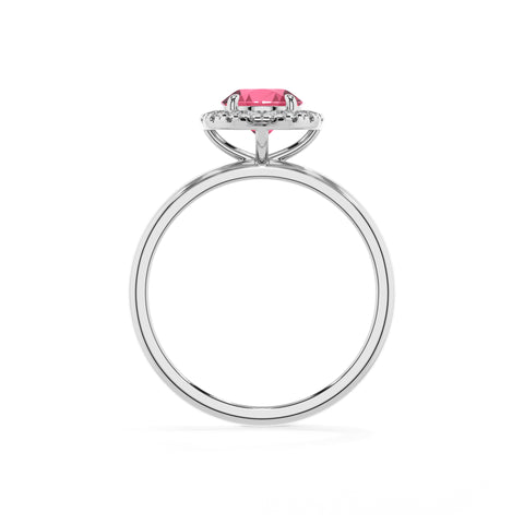 lab-grown pink-tourmaline round halo solitaire engagement ring