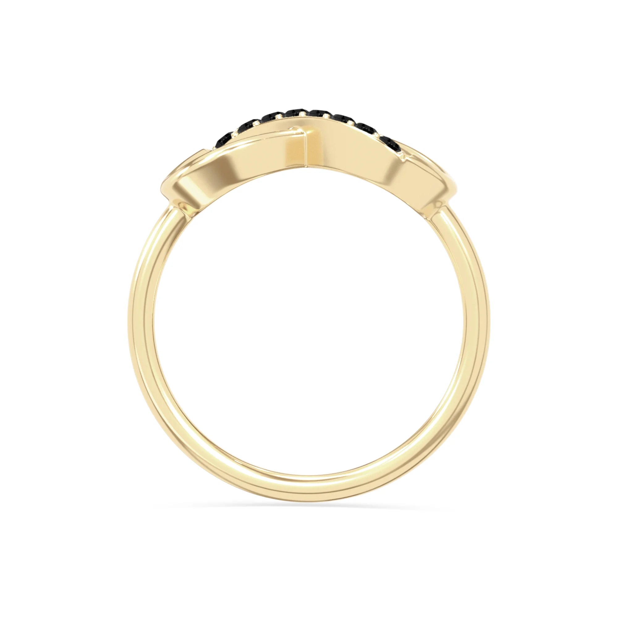 natural black onyx infinity promise rings in yellow gold vermeil