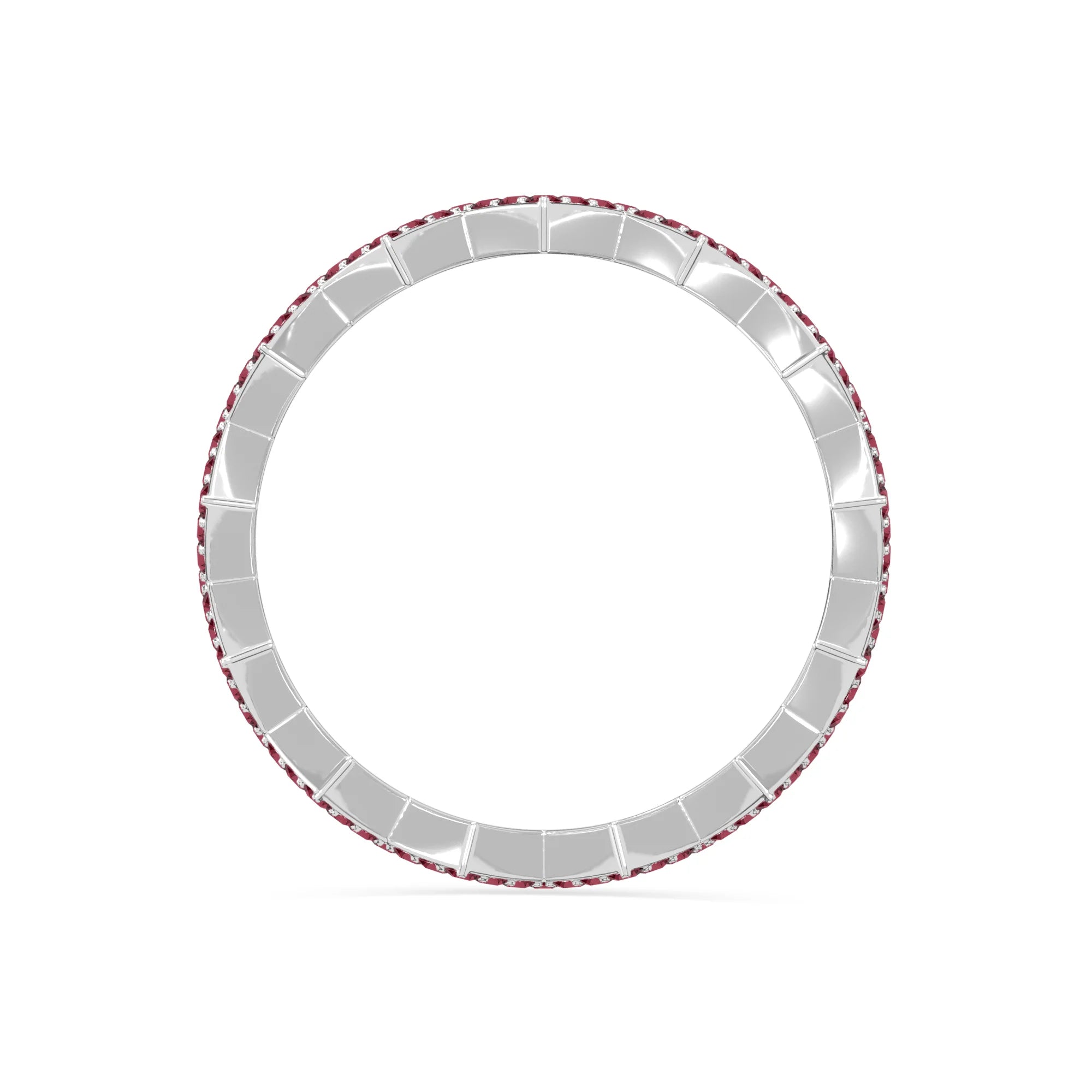 natural ruby zig-zag wedding band rings in sterling silver 