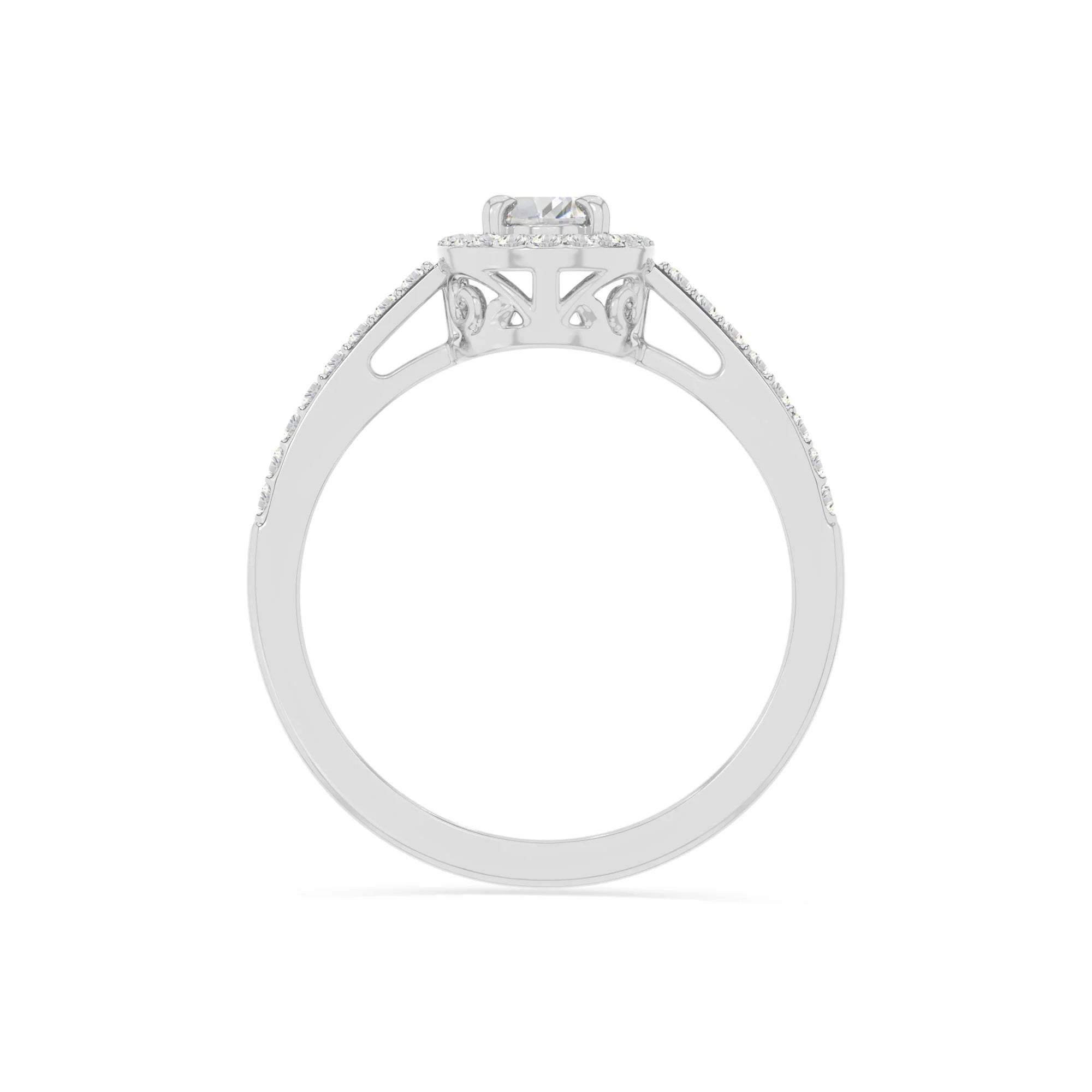 natural moissanite solitaire halo engagement rings in sterling silver 