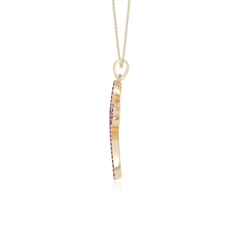 natural ruby infinity cross necklaces in yellow gold vermeil 