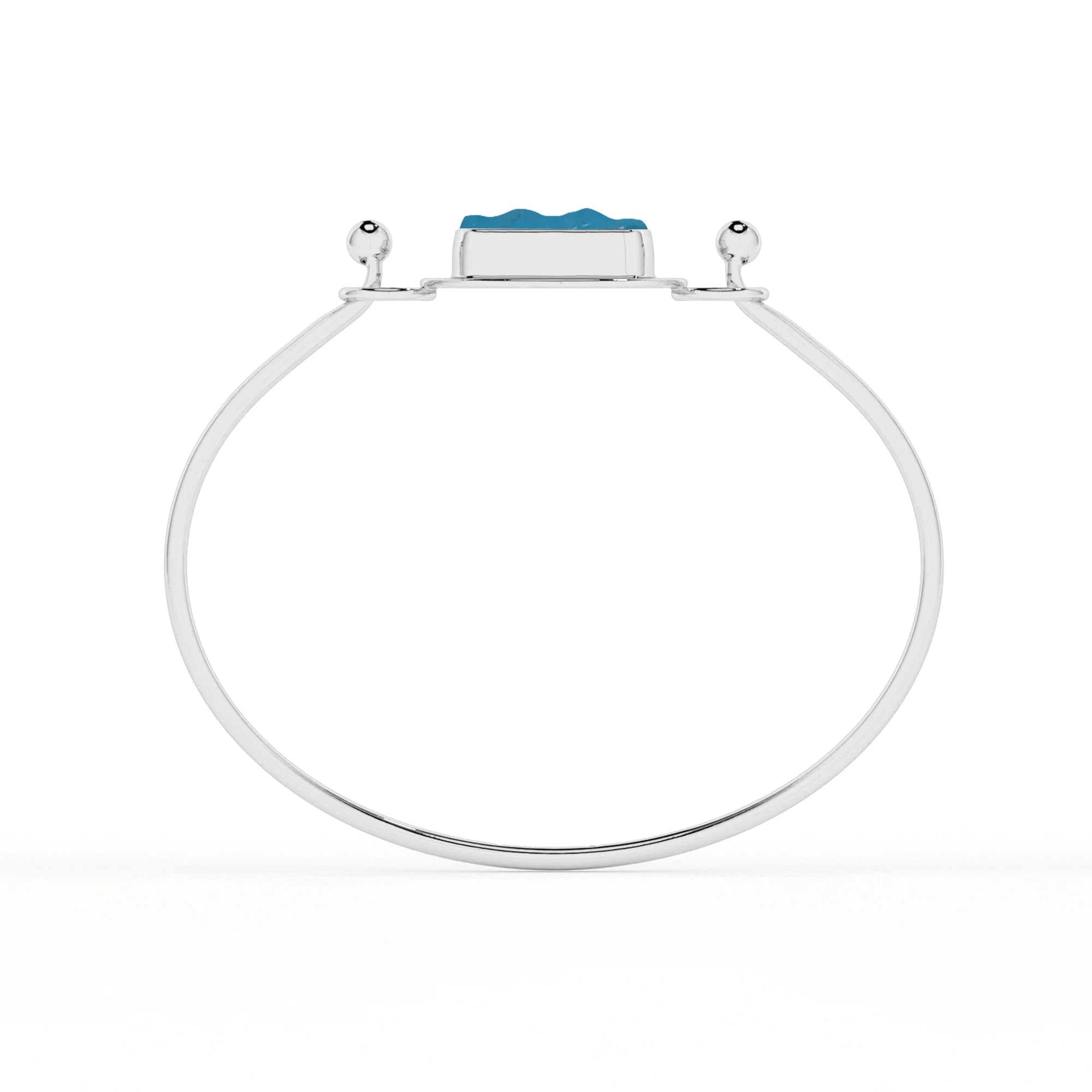 natural neon-apatite rough shape twister bracelet