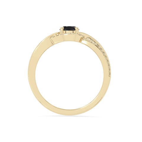 natural black onyx solitaire engagement rings in yellow gold vermeil