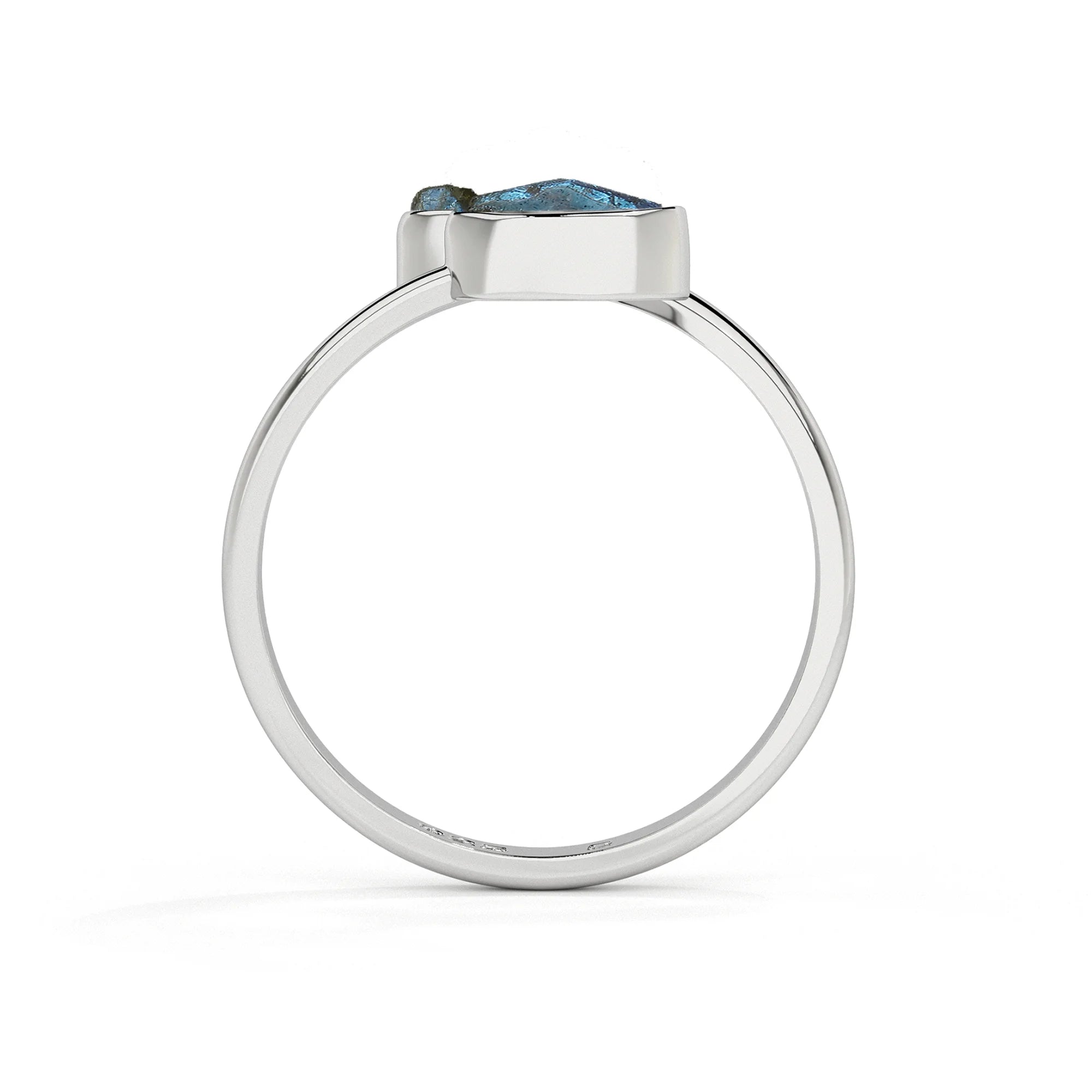 labradorite rough shape stackable bezel-set ring