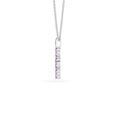 natural amethyst oval shape pendant necklace