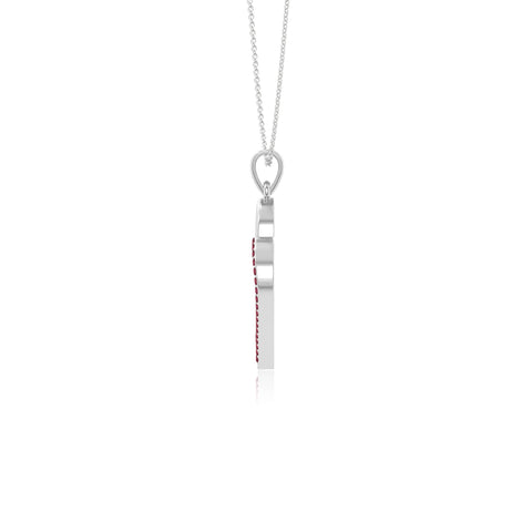 natural ruby double heart necklaces in sterling silver 