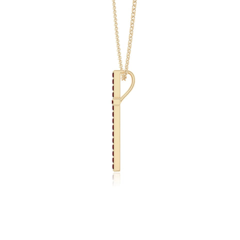 natural garnet cross necklaces in yellow gold vermeil 