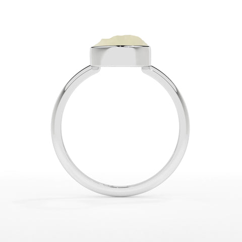 libyan rough shape stackable bezel-set ring