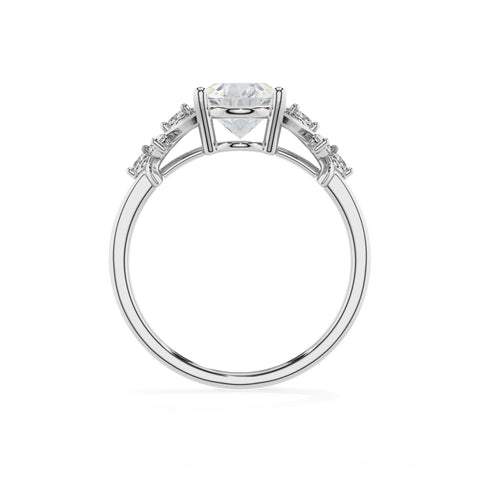 lab-grown moissanite oval criss cross solitaire engagement ring