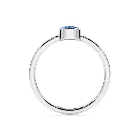 kyanite oval cut stackable bezel-set ring