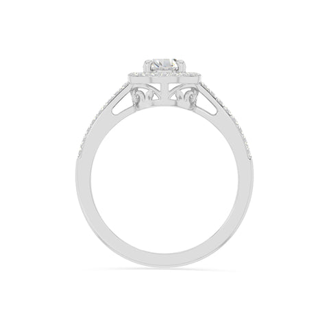 natural moissanite solitaire halo engagement rings in sterling silver 