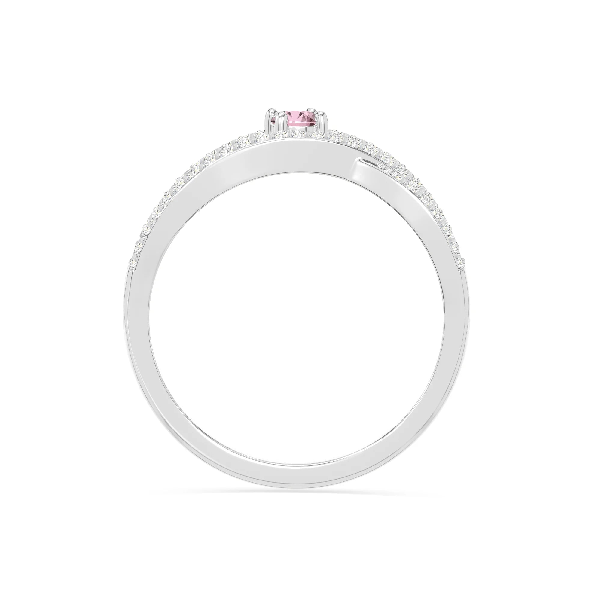 natural pink tourmaline promise rings in sterling silver 