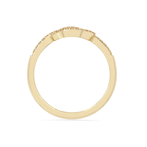 natural citrine infinity knot promise rings in yellow gold vermeil