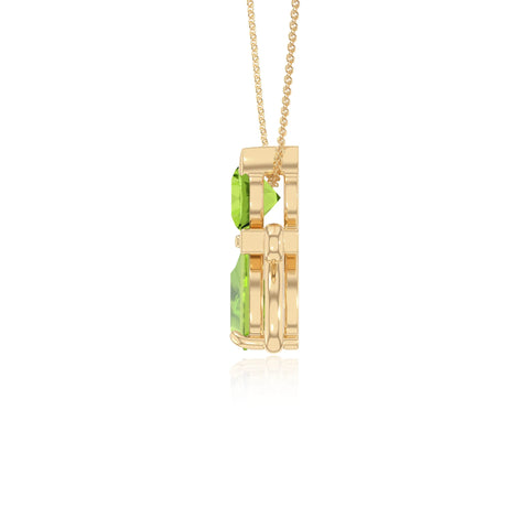 natural pink-tourmaline heart in heart necklaces in yellow gold vermeil 