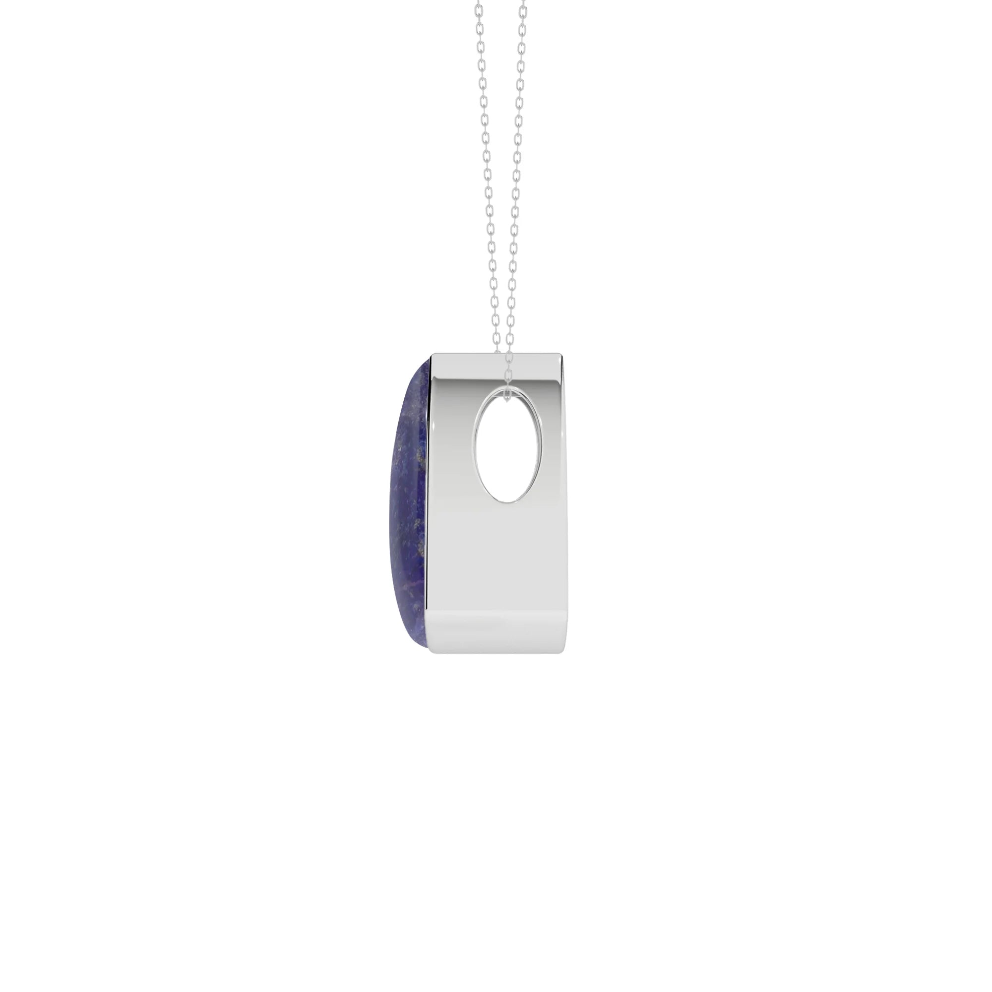 natural lapis-lazuli trillion shape pendant necklace